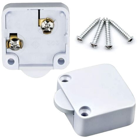 2 Piece Cabinet Cupboard Switch Switches 2A/250V Automatic Switch Cupboards for Applies to Various Lighting Fixtures and All Types Doors White