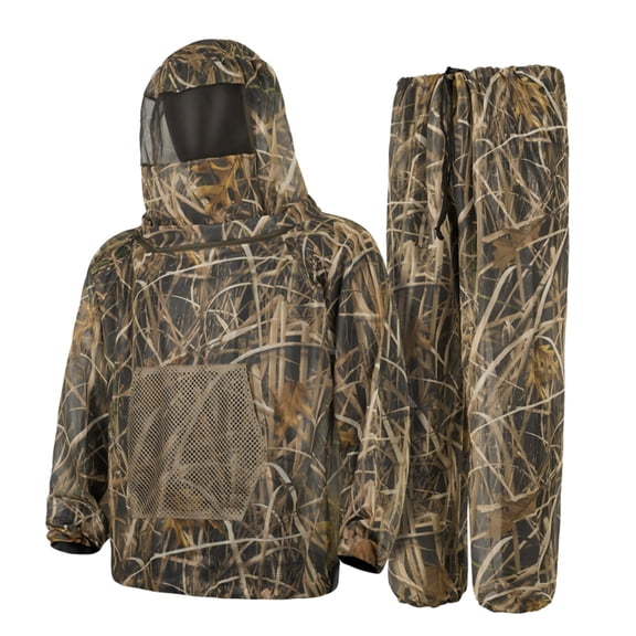 2-Piece Camo Mosquito Jacket, Bug Jacket with Hood for Men Women, Mosquito Net Suits for Fishing Outdoor Protection