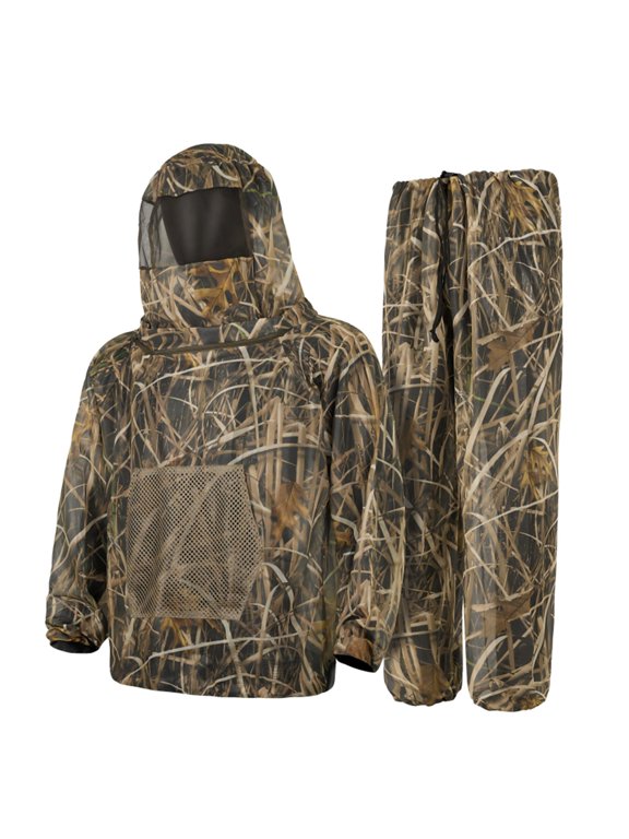 2-Piece Camo Mosquito Jacket, Bug Jacket with Hood for Men Women, Mosquito Net Suits for Fishing Outdoor Protection