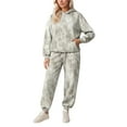 thumbnail image 1 of 2 Piece Camo Sweatsuits Women Oversized Maple Leaf Print Hoodies and Sweatpants Sets Fall Long Sleeve Hooded Tracksuits, 1 of 5