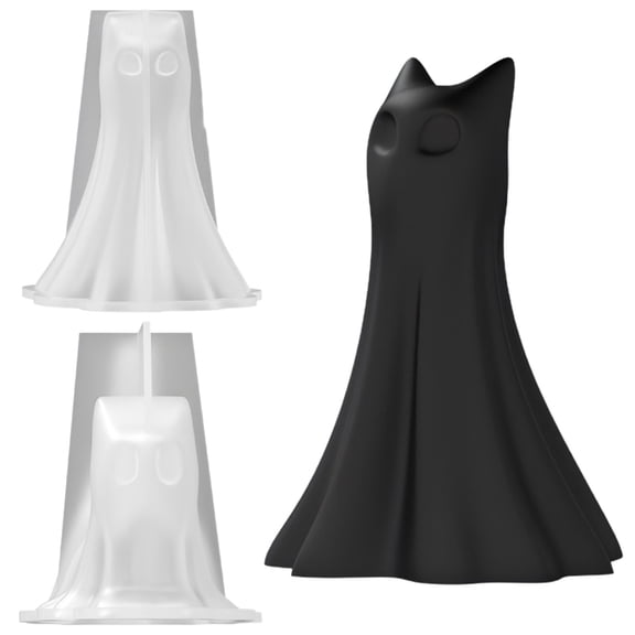 2 Piece Candle Cat And 3D Silicone Candle Used For Making Candles Resin Casting Epoxy Resin Suitable For Halloween Aromatherapy Soap Wax Home De Epoxy silicone mold