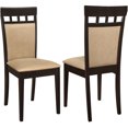 thumbnail image 1 of 2-Piece Cappuccino Brown Dining Chair Set with Plush Tan Microfiber Upholstery, Transitional Kitchen and Dining Room Furniture, 1 of 10