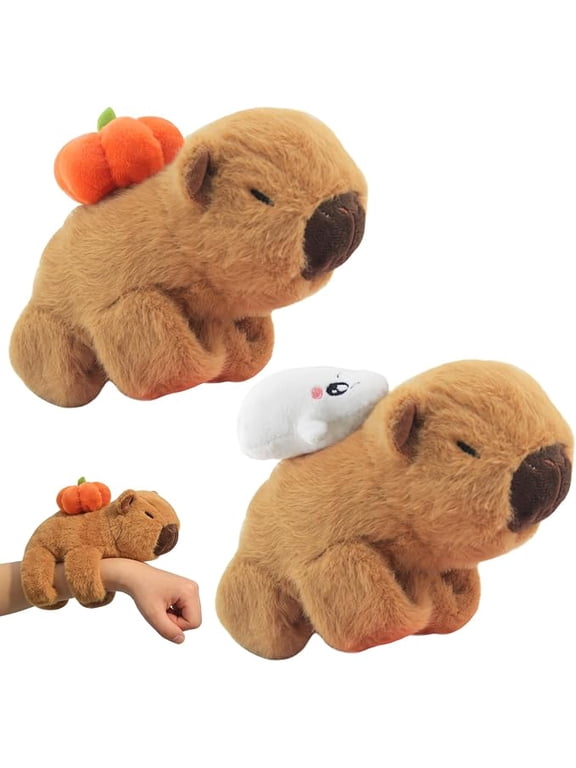 2 Piece Capybara Plush Slap Bracelets 9 Inch