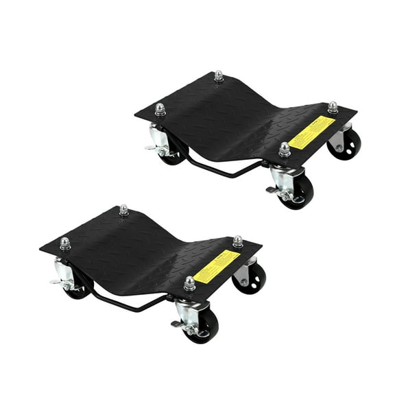 2-Piece Car Dolly, 4000 Lbs Capacity Heavy Duty Vehicle Wheel Dolly with 360° Rotational Wheels & Locking Casters, Tire Skates for Moving Trucks, Trailers, Motorcycles, Cars