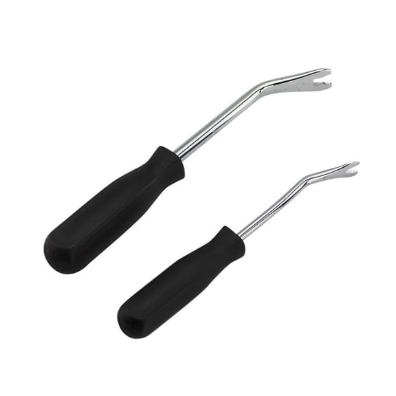 2-Piece Car Door Trim Clip Removal Tool Set Interior Panel Fastener Remover & Pry Bar Kit with Ergonomic Handles for Auto Door, Dashboard, and Upholstery Repair