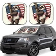thumbnail image 2 of Universal Car Sun Shade – American Flag / Eagle / Dolphin / Puppies – Keeps Interior Cool 2 of 6