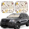 thumbnail image 1 of 2 Piece Car Windshield Sun Shade - Floral Bicycle Wedding Theme Foldable Front Car Window Shades Reflect Sun and Heat for Most Cars, Universal Size, 1 of 7