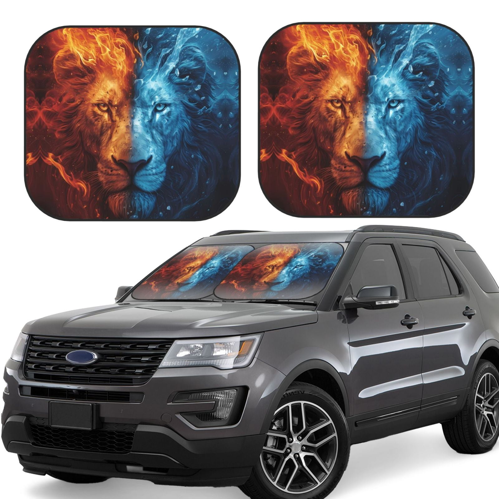 Shaw Red Modern Tartan Car Sun Shade - 2 Pieces main image 0