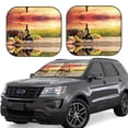 thumbnail image 2 of Motor Trend Jumbo Foldable Sun Shade – Metallic Red, 66x27 Inches, UV Protection For Car Windshield 2 of 5