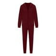 thumbnail image 1 of 2 Piece Casual Outfits for Women Fuzzy Fleece Zip up Hoodies Sweatshirt Sweatpants Fall Loose Sport Sweatsuits Set, Wine, S, 1 of 7