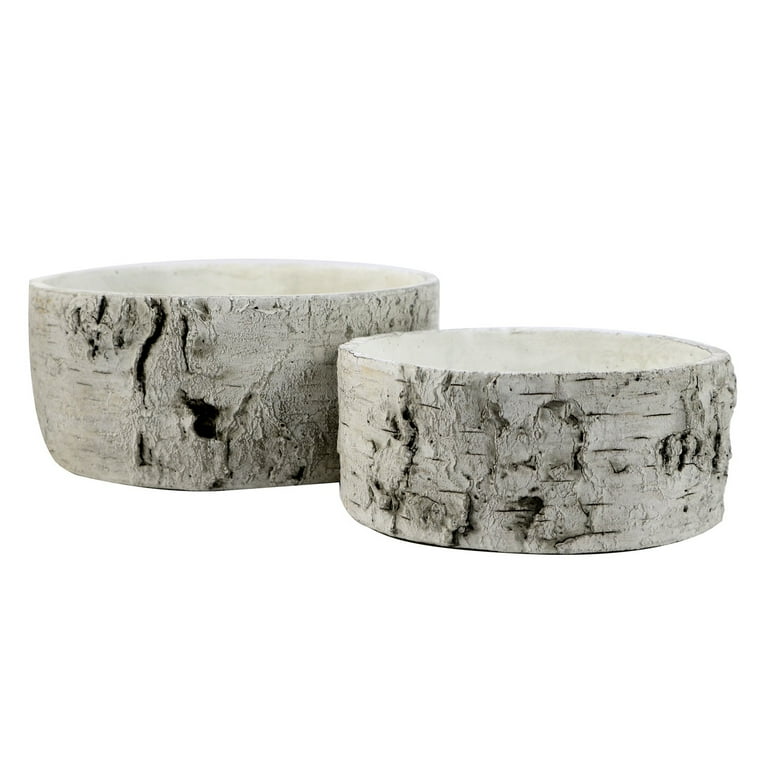 2 Piece Ceramic Birch Log Flower Plant Pot Indoor Garden Accessory Outdoor Decor 2 Piece Ceramic Birch Log Flower Plant Pot Indoor Garden Accessory Outdoor Decor