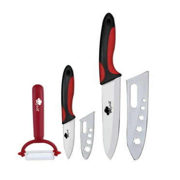2-Piece Ceramic Knife Set 6" Chef Knife and 5" Utiity Knife Sharp Kitchen Knives Rust Proof Stain Resistant Vegetables Paring Tool