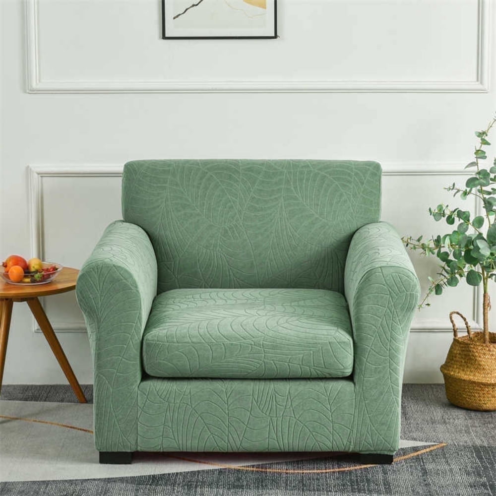 2 Piece Chair Covers Stretch Chair Slipcovers with Arms Jacquard Armchair Covers Sofa Couch Cover Thick Anti Slip Furniture Protector for Living Room