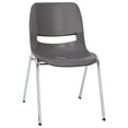 thumbnail image 1 of 2 Piece Chairs, Gray Plasti Frame, Curved Back, Cut Out Design, 1 of 4