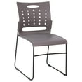 thumbnail image 1 of 2 Piece Chairs, Gray Plasti Frame, Curved Flared Back, Cut Out Design, 1 of 4