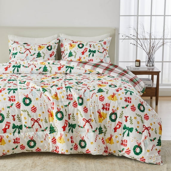 2-Piece Christmas Down Alternative Comfort Set with Shams (Twin/Twin XL, Celebration)