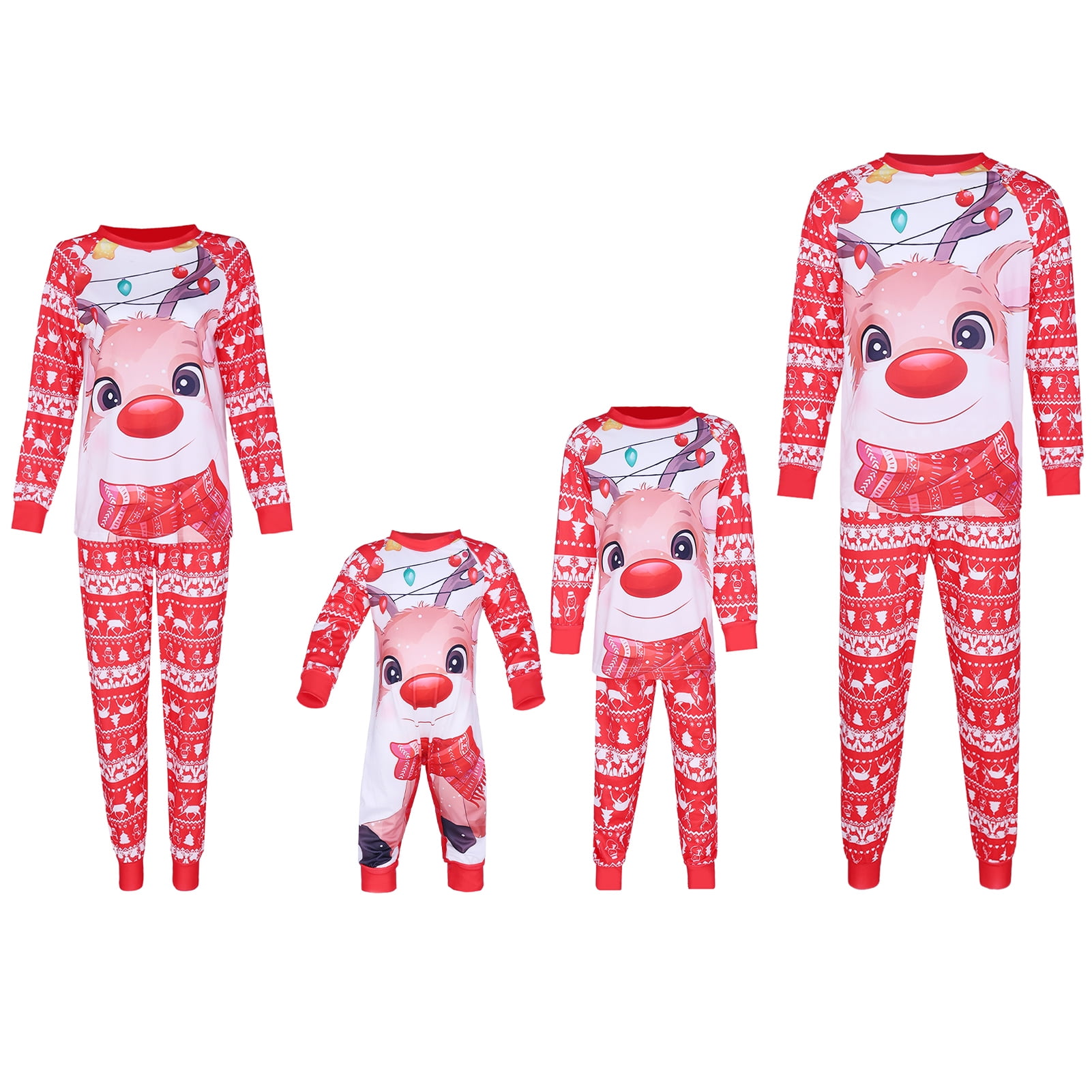2 Piece Christmas Family Pajamas Set Deer Print ParentChild Home