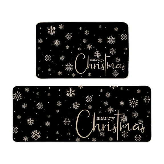 2-Piece Christmas Floor Mat Set, 40X60Cm & 40X120Cm, Non-Slip, Absorbent, For Kitchen, Entryway