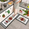 thumbnail image 1 of 2-Piece Christmas Kitchen Rug Set, Non-Slip 16x24 & 16x48 Inch Mats with Oil-Resistant Backing, Festive Holiday Floor Decor for Kitchen Entryway B, 1 of 6