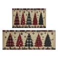 thumbnail image 1 of 2 Piece Christmas Plaid Kitchen Rug Sets Christmas Pine Tree Kitchen Floor Mat Anti Fatigue Rugs for Kitchen Floorfor Farmhouse Door (47x17+30x17 inches), 1 of 7