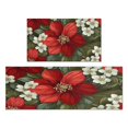 thumbnail image 1 of 2 Piece Christmas Plaid Kitchen Rug Sets Gingerbread Man Pine Branch Ball Kitchen Floor Mat Absobent Kitchen Rugs and Matsfor Bath Cooking (47x17+30x17 inches), 1 of 7