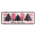 thumbnail image 1 of 2 Piece Christmas Plaid Kitchen Rug Sets Rustic Farmhouse Triangle Tree Kitchen Floor Mat Anti Fatigue Kitchen Floor Matfor Bathroom Room (47x17+30x17 Inches), 1 of 7