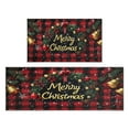 thumbnail image 1 of 2 Piece Christmas Plaid Kitchen Rug Sets Winter Snowflake Funny Christmas Kitchen Rugs and Mats Non Slip Kitchen Floor Matfor Bath Cooking (47x17+30x17 inches), 1 of 7