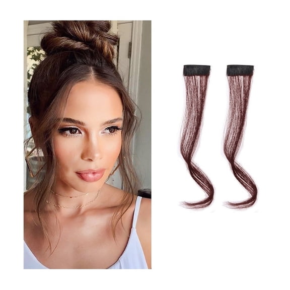 2-Piece Clip-In Wavy Synthetic Bangs Hair Extensions for Women - 30/35cm Natural Look Dragon Beard Hair Wigs