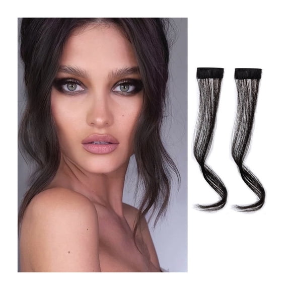 2-Piece Clip-In Wavy Synthetic Bangs Hair Extensions for Women - 30/35cm Natural Look Dragon Beard Hair Wigs