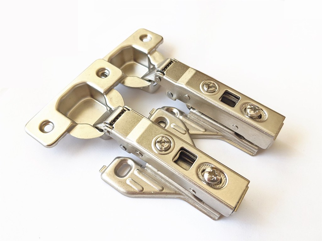 2 Piece Clip on Soft Close Hinges 105 Degree, Self Closing, Frameless, with Mounting Plates Full Overlay Premium Included Screws, 1 Pair 00mm Kitchen Cabinet Furniture Hardware - image 1 of 7