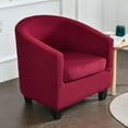 thumbnail image 1 of 2 Piece Club Chair Slipcover Armchair Covers Soft Printed Round Barrel Chair Covers Couch Covers with Elastic Bottom for Bar Counter Living Room, 1 of 9