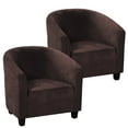 thumbnail image 1 of 2 Piece Club Chair Slipcover, Stretch Velvet Chair Armchair Slipcover Sofa Cover Slipcover Furniture Protector Soft Couch Covers with Elastic Bottom for Kids, 1 of 8