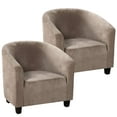 thumbnail image 1 of 2 Piece Club Chair Slipcover, Stretch Velvet Chair Armchair Slipcover Sofa Cover Slipcover Furniture Protector Soft Couch Covers with Elastic Bottom for Kids, 1 of 8