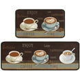 thumbnail image 1 of 2 Piece Coffee Kitchen Decor Rugs Set, Farmhouse Country Kitchen Rugs and Mats Non Skid Washable Absorbent Kitchen Accessories Decoration Floor Mats 17"x47"+17"x30", 1 of 6