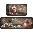 thumbnail image 1 of 2 Piece Coffee Kitchen Decor Rugs Set, Farmhouse Country Kitchen Rugs and Mats Non Skid Washable Absorbent Microfiber Kitchen Accessories Decoration Floor Mats 17"x47"+17"x30", 1 of 7