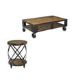 thumbnail image 1 of 2 Piece Coffee and Accent Table Set in Distressed Pine, 1 of 4
