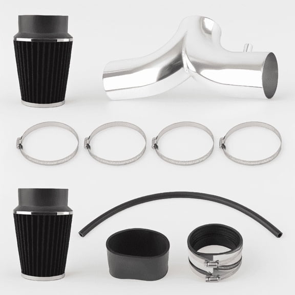 2-Piece Cold Air Intake Kit with Reusable Cone Filter for 2001-2004 Chevrolet Corvette 5.7L V8, 89mm Aluminum Tube