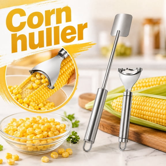 2-Piece Corn Kernel Remover Set, Stainless Steel Corn Cutter & Scraper Tools for Cob, Kitchen Corn Stripper for Soups Salsas