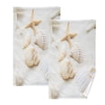 thumbnail image 1 of 2 Piece Cotton Hand Bath Towels Face Towel, 16x28 Inches Towel Set for Bathroom, Hand, Kitchen, Cleaning Seashells and Starfish, 1 of 8