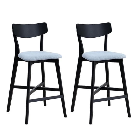 2-Piece Counter Height Bar Chairs with Backrest / Comfortable Seating for Kitchen Island and Pub