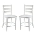 thumbnail image 1 of 2 Piece Counter Stool, Slatted Design Back, White, 1 of 4