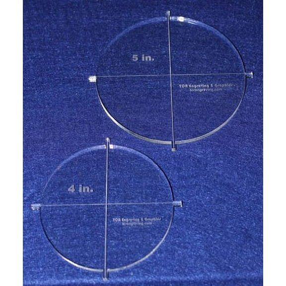 2 Piece Crafting Circle Set w/tabs. 4", 5" 1/4" Acrylic