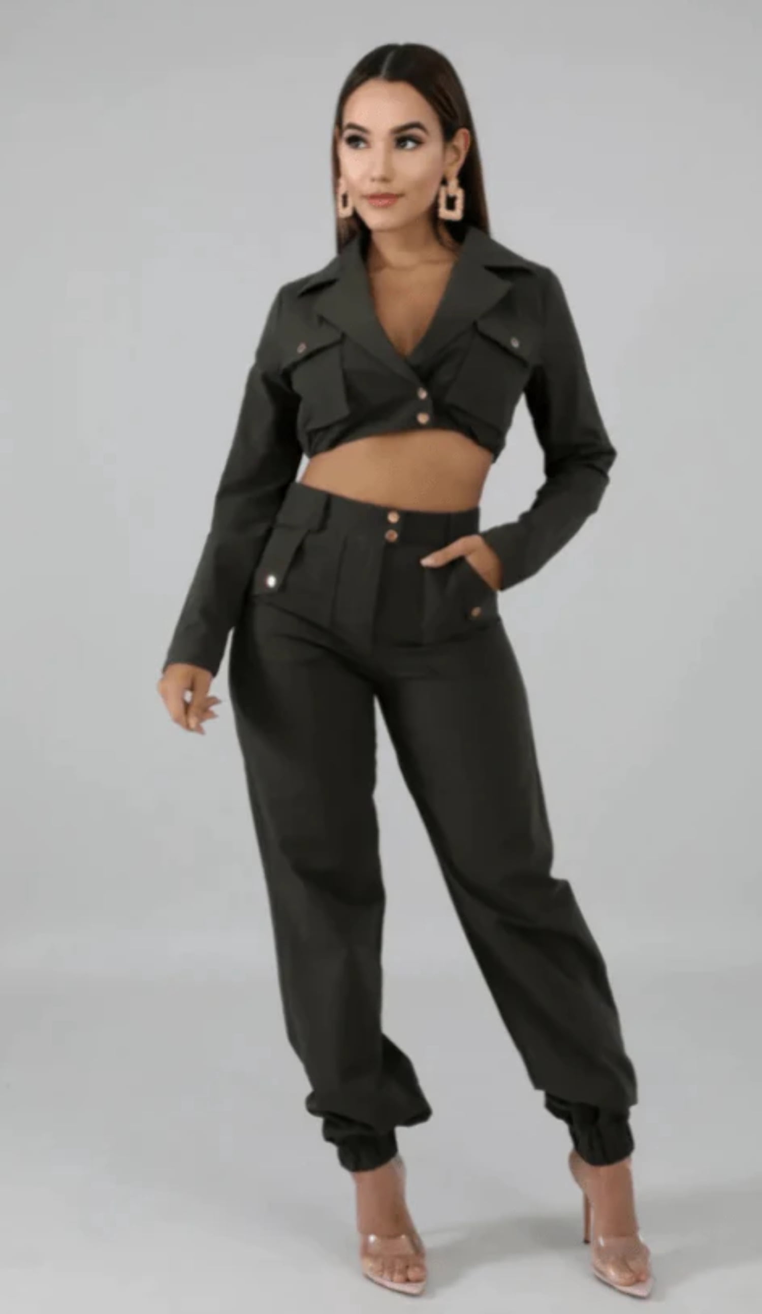 Two Piece Crop Top + Skinny Pants main image 1