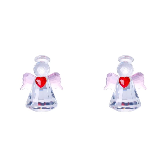 2-Piece Guardian Angel Figurine Set - 2.68" Handcrafted Glass Angel Decor, Tabletop Display & Paperweight for Home, Gifts for Wedding Anniversary, Valentine's Day