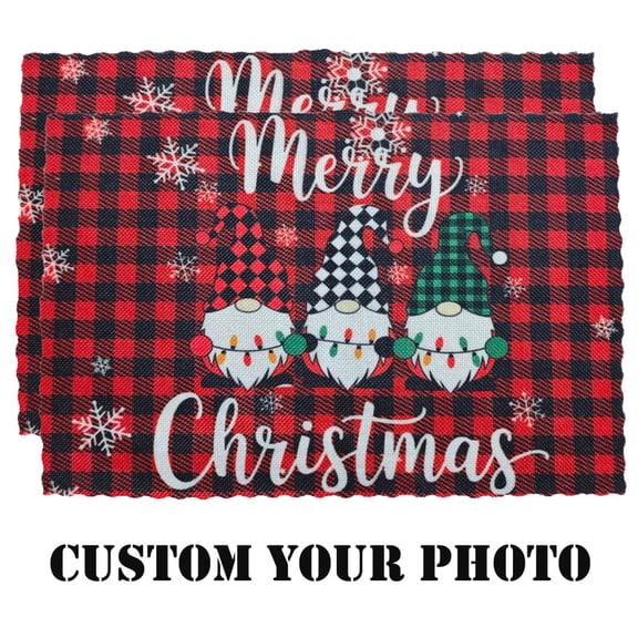 2 Piece Custom Placemats for Dining Table 8"x12", Personalized Place Mats Design Your Photo Text Logo Placemats