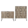 thumbnail image 1 of 2-Piece DUMBO 5-Drawer Tall Dresser and 3-Drawer Standard Dresser in Light Gray, 1 of 4