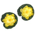 thumbnail image 1 of 2-Piece Decorative Floating Artificial Yellow Lotus Water Lilies, 1 of 1