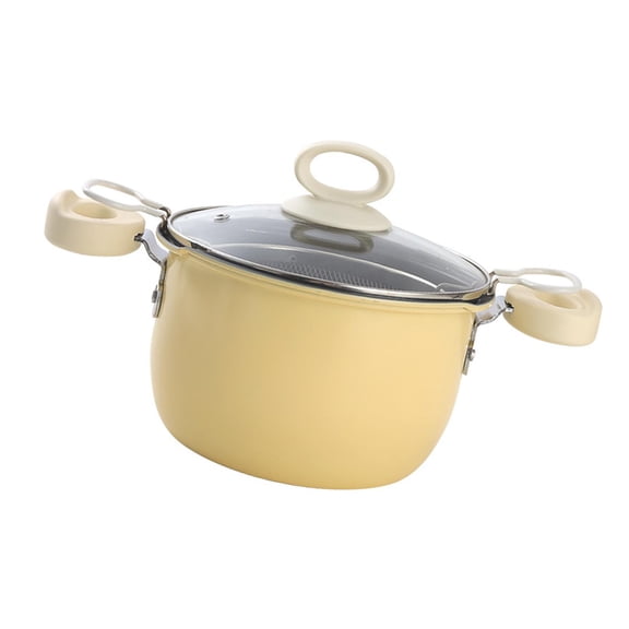 2 Piece Deep Frying Pot Fry Basket Milk Warmer Iron Stainless Steel Nonstick Handle for Home Kitchen Cooking