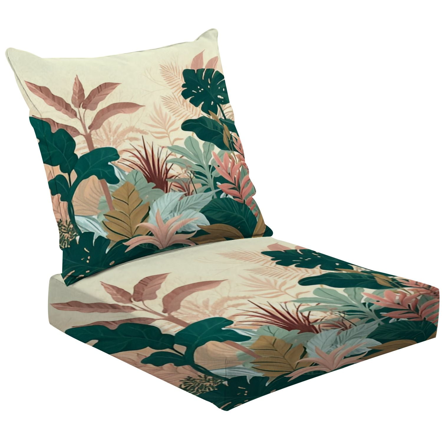 2Piece Deep Seating Cushion Set Banana leaves Palmas Tropical leaves
