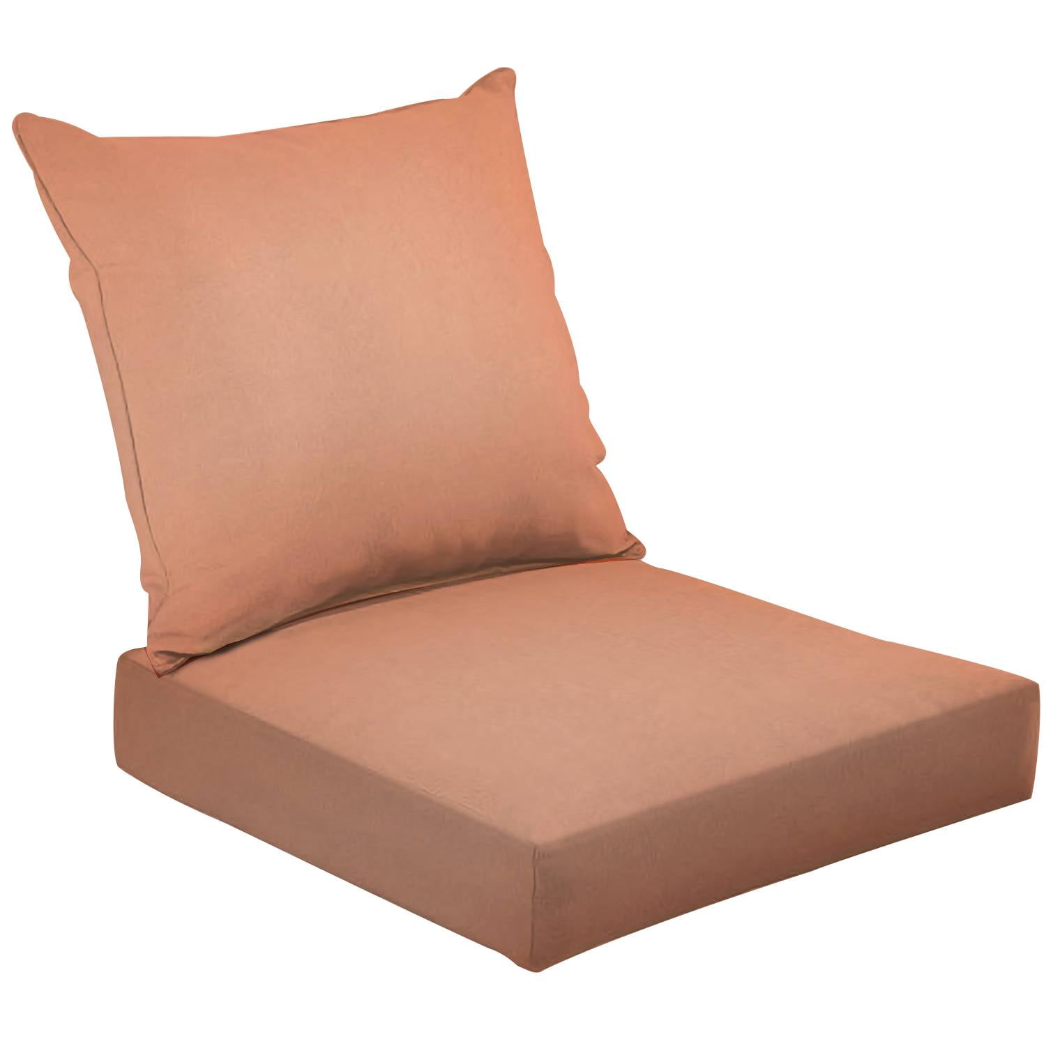 2 Piece Deep Seating Cushion Set Blank Soft Peach color light orange tan brown mixed pink paint Outdoor Chair Solid Rectangle Patio Cushion Set